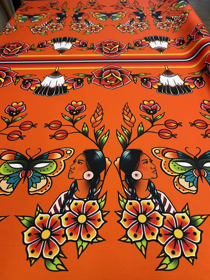 Good Mother Earth Woman Fabric by Paula TopSky Houtz