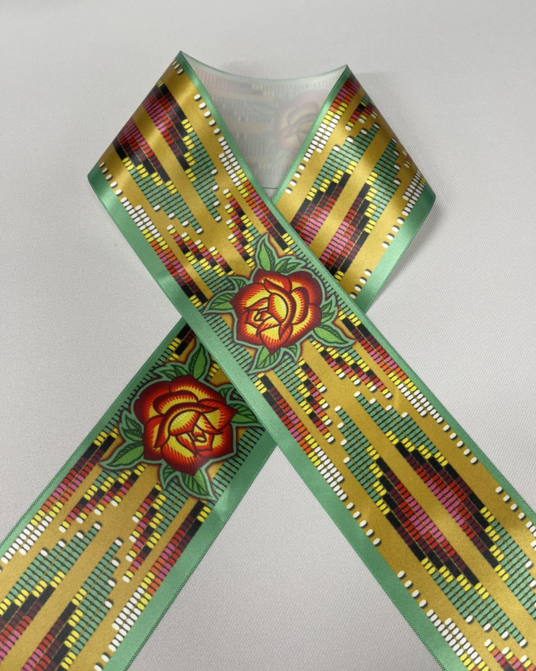 Beadwork Rose design by Paula TopSky Houtz 3" Ribbon