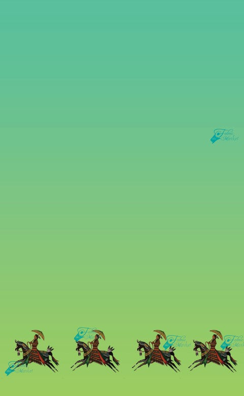 Running Horses Green Gradient