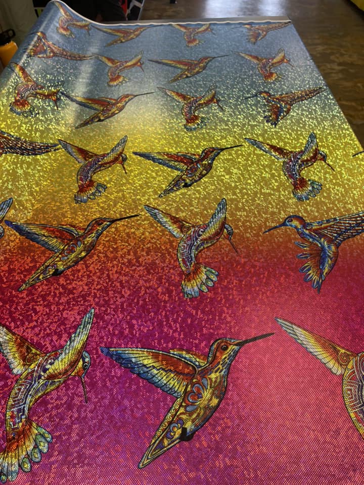 SHATTERED GLASS HOLOGRAPHIC FABRIC