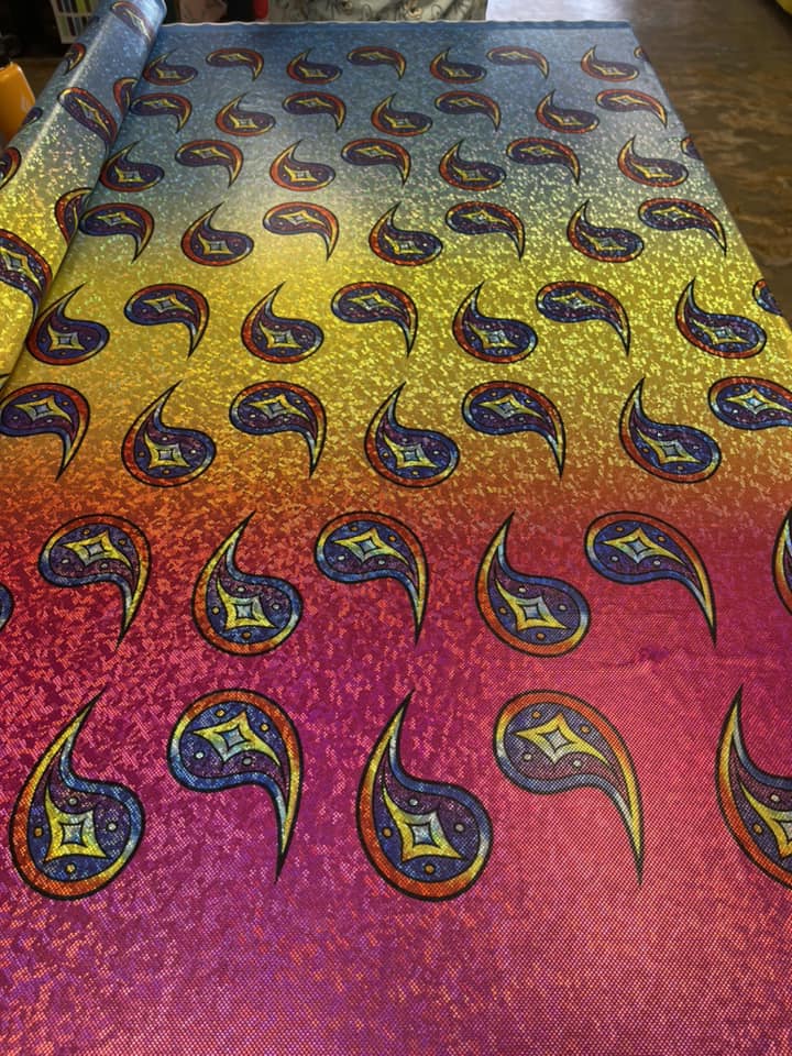 SHATTERED GLASS HOLOGRAPHIC FABRIC