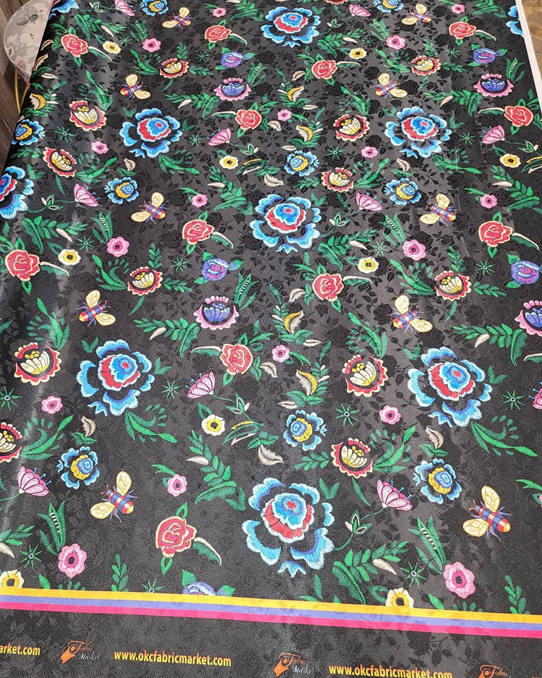 SATIN JACQUARD Floral Designs