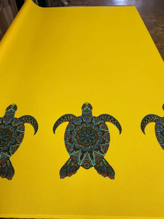 3 Band Turtle Border on Yellow