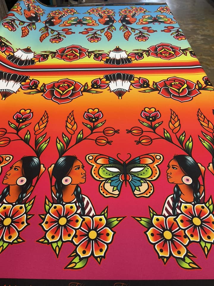 Good Mother Earth Woman Fabric by Paula TopSky Houtz