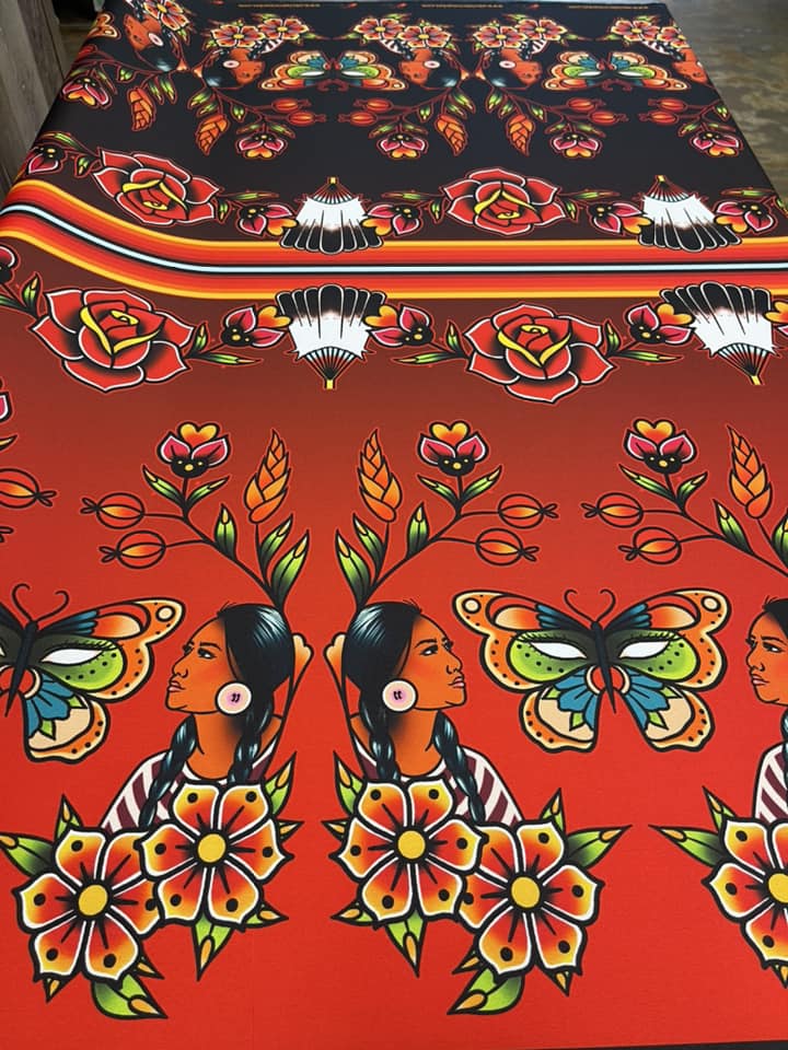 Good Mother Earth Woman Fabric by Paula TopSky Houtz