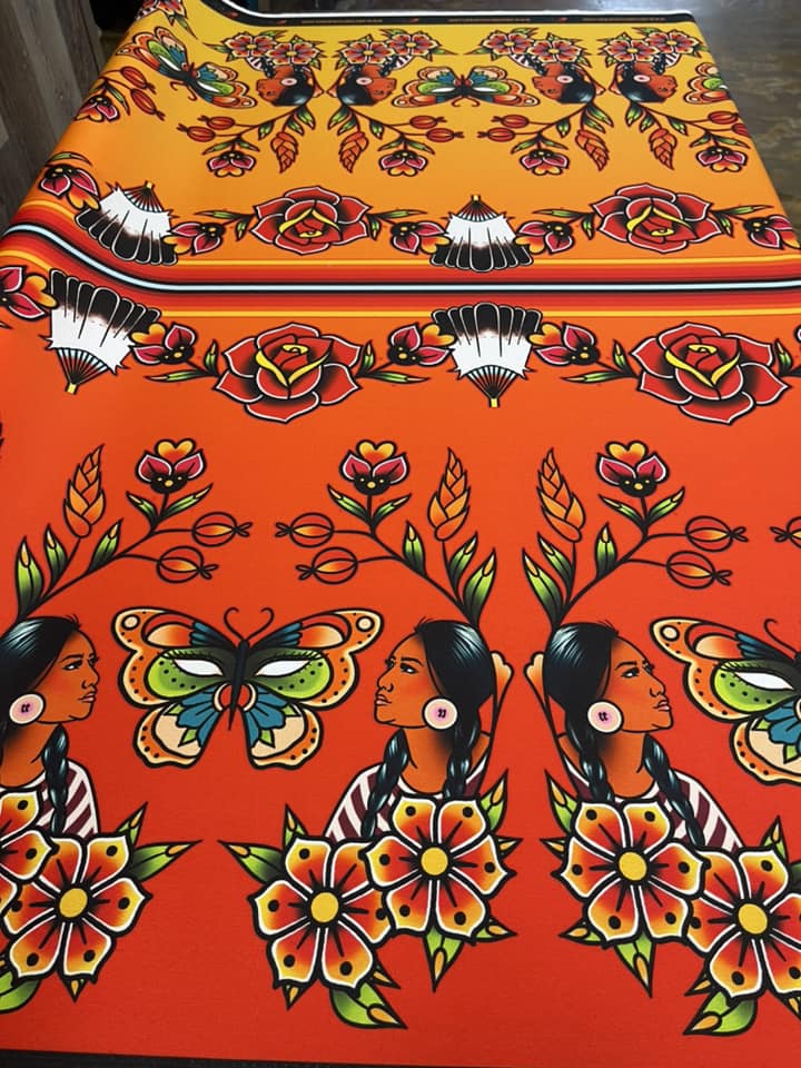 Good Mother Earth Woman Fabric by Paula TopSky Houtz