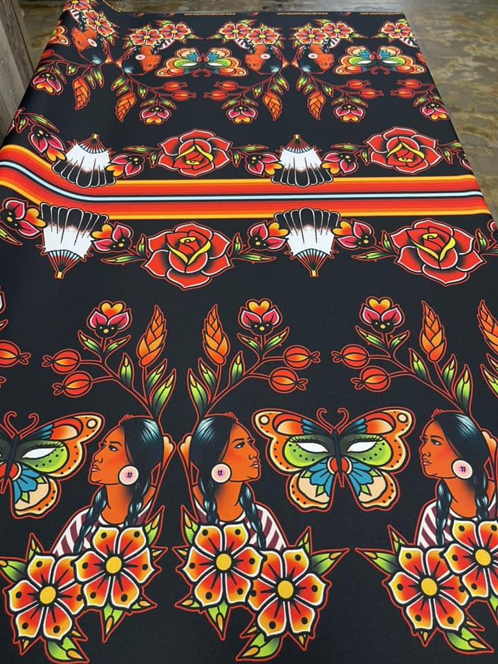 Good Mother Earth Woman Fabric by Paula TopSky Houtz
