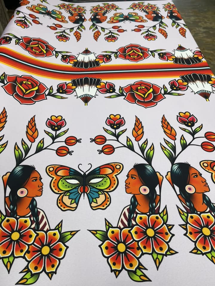 Good Mother Earth Woman Fabric by Paula TopSky Houtz