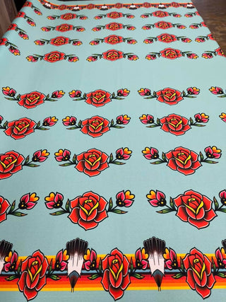 Inversed Rose All Over Design Fabric by Paula TopSky Houtz