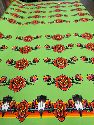 Inversed Rose All Over Design Fabric by Paula TopSky Houtz