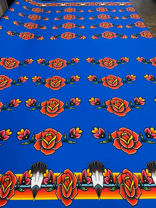 Inversed Rose All Over Design Fabric by Paula TopSky Houtz