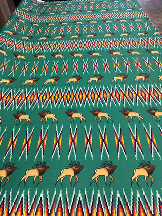Geometric bead work with Elk design Fabric by Paula TopSky Houtz