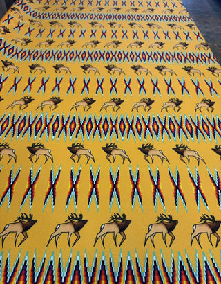 Geometric bead work with Elk design Fabric by Paula TopSky Houtz