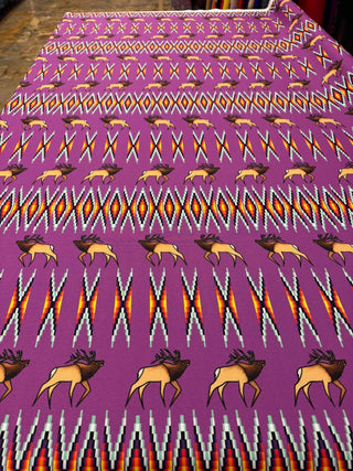 Geometric bead work with Elk design Fabric by Paula TopSky Houtz