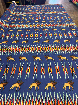 Geometric bead work with Elk design Fabric by Paula TopSky Houtz