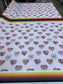 Hand Drawn Polished Concho Heart Shells design Fabric by Paula TopSky Houtz