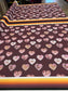 Hand Drawn Polished Concho Heart Shells design Fabric by Paula TopSky Houtz