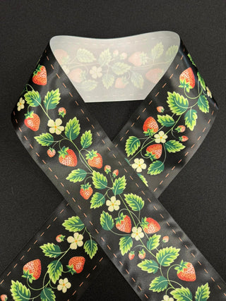 Strawberry 3" satin ribbon