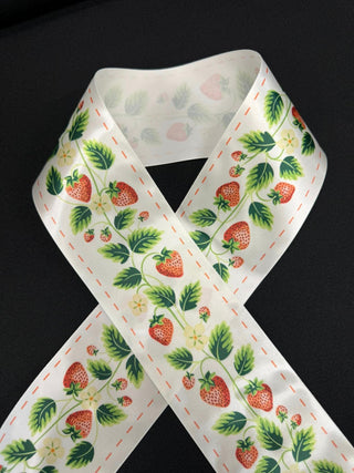 Strawberry 3" satin ribbon