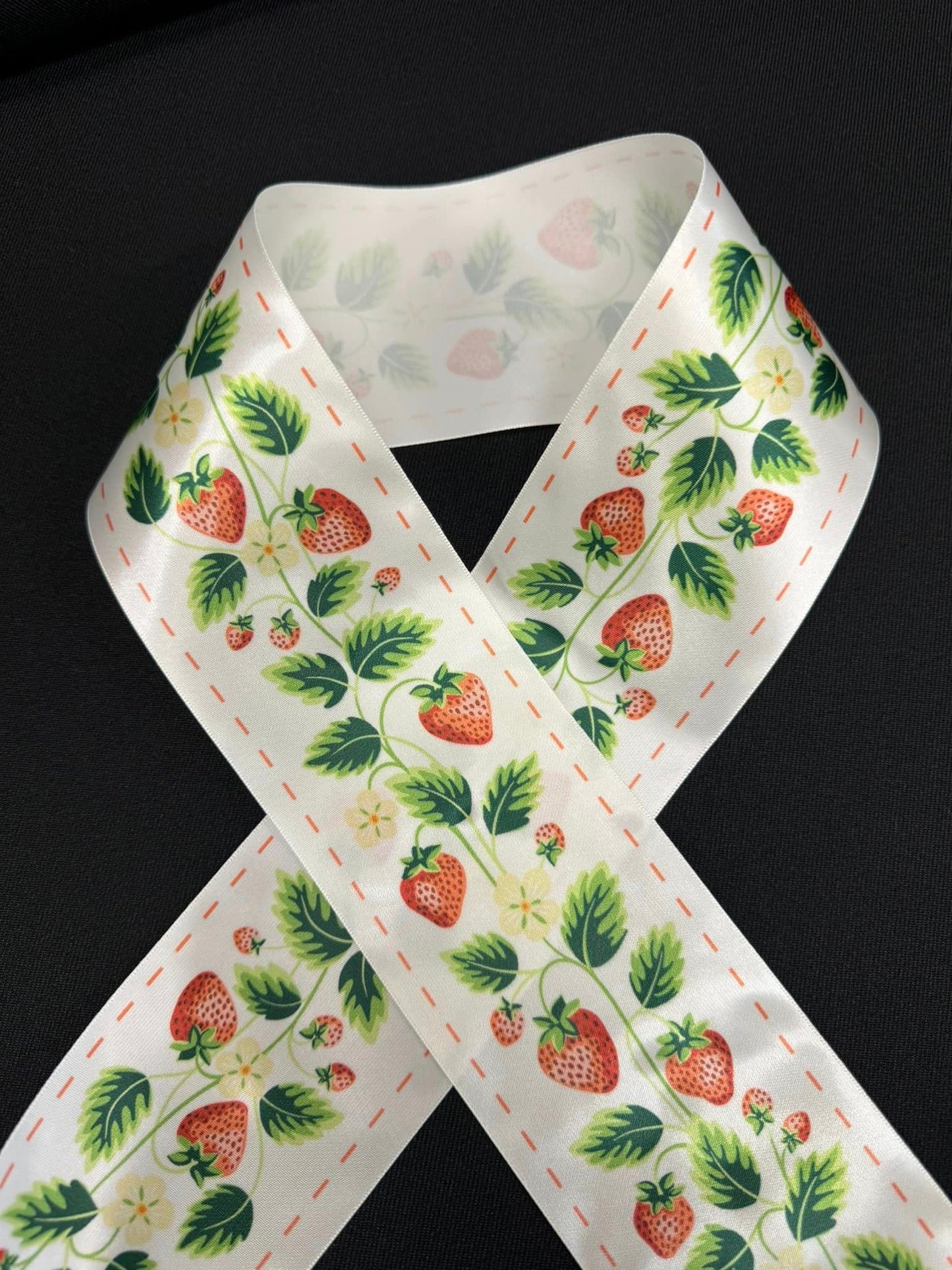 Strawberry 3" satin ribbon