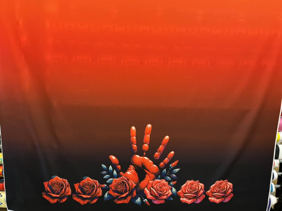 MMIW Hand with Roses 2 yard panel