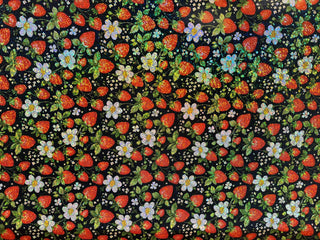 Strawberry Design on SHATTERED GLASS HOLOGRAPHIC FABRIC