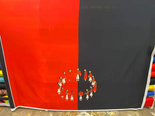 Never Forget By George Levi Red and Black 2 yard panel