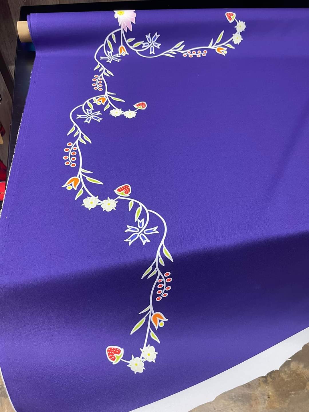 Floral Border with Lotus and Strawberries