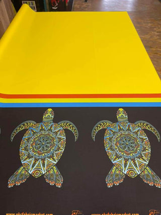 3 Band Turtle Border on Yellow