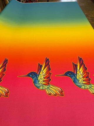 Geometric Humming Bird Border