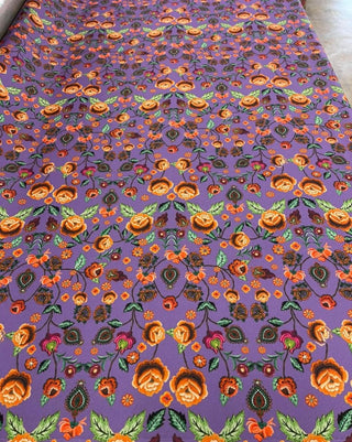 Embroidered Look Floral Gabardine