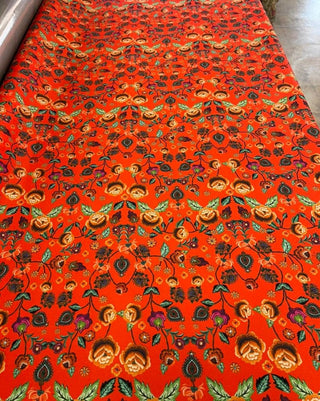 Embroidered Look Floral Gabardine