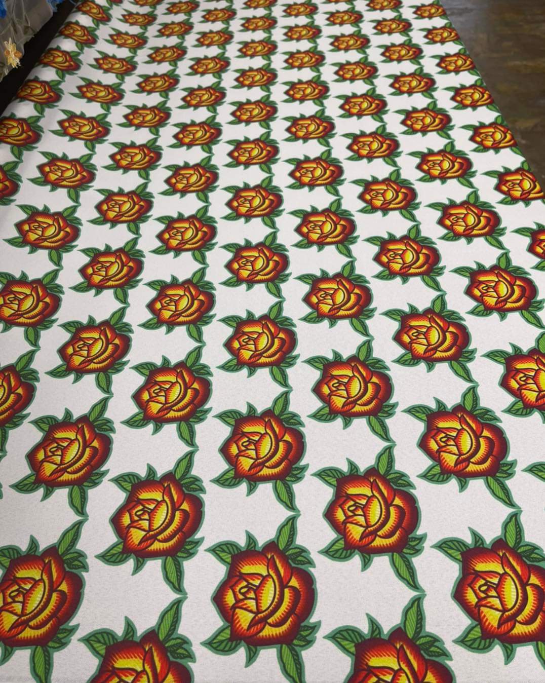 Rose design Fabric by Paula TopSky Houtz