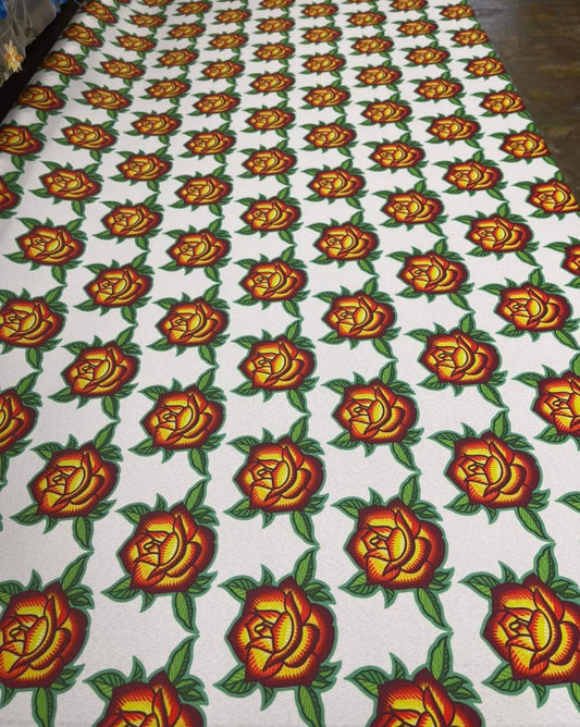 Rose design Fabric by Paula TopSky Houtz