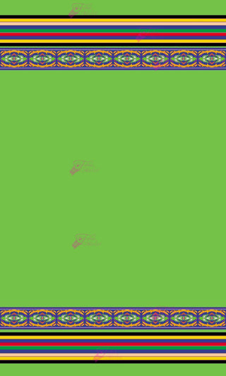 9 Band Green with Geometric Design