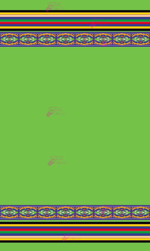 9 Band Green with Geometric Design