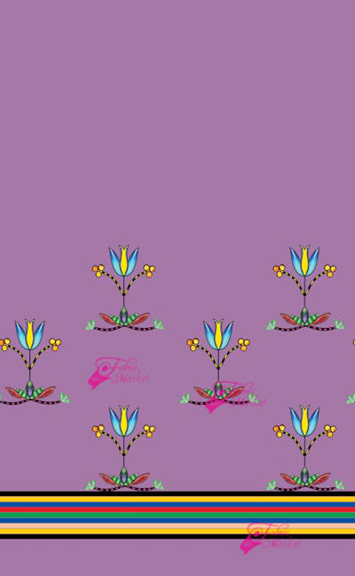 Floral 9 band stripe design