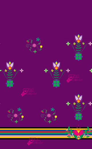 Floral 9 band stripe design