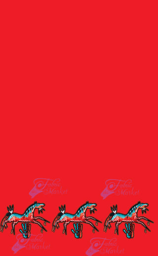 Ledger Horse Border Print