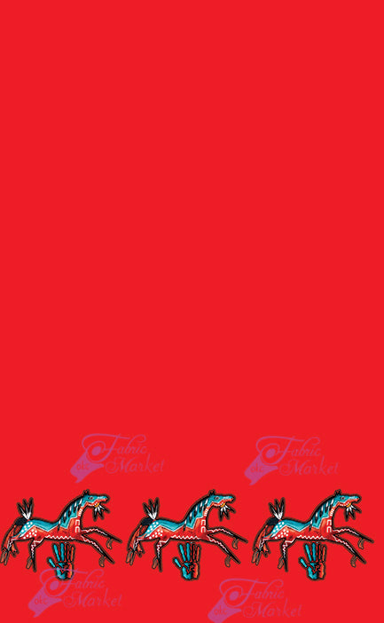 Ledger Horse Border Print