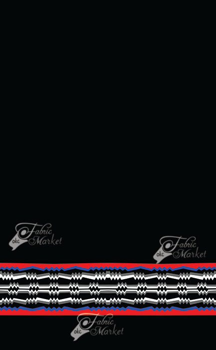 Ribbon-work Geometric Border Print